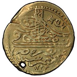 EGYPT: Mustafa IV, 1807-1808, AV zeri mahbub, Misr, AH1222 year 1. PCGS VF