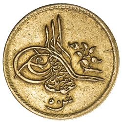 EGYPT: Murad V, 1876, AV 50 qirsh (4.2g), Misr, AH1293 year 1. VF-EF