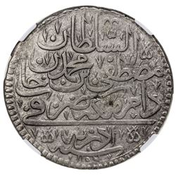 TURKEY: Mustafa II, 1695-1703, AR kurush, Edirne, AH1106. PCGS EF