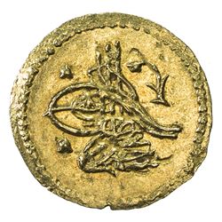 TURKEY: Selim III, 1789-1807, AV 1/4 zeri mahbub (0.57g), Islambul, 1203 year 8. UNC