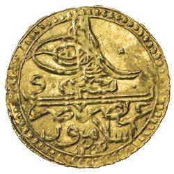 TURKEY: Selim III, 1789-1807, AV zeri mahbub (2.39g), Islambul, 1203 year 13. UNC
