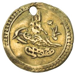 TURKEY: Mustafa IV, 1807-1808, AV 1/4 sultani (0.71g), Kostantiniye, AH1222 year 2. VF