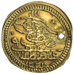 TURKEY: Mustafa IV, 1807-1808, AV zeri mahbub (2.36g), Kostantiniye, AH1222 year 1. VF-EF