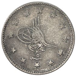 TURKEY: Abdul Aziz, 1861-1876, AR 2 kurush, Kostantiniye, AH1277 year 5. F-VF