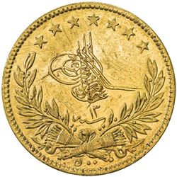 TURKEY: Abdul Aziz, 1861-1876, AV 500 kurush, Kostantiniye, AH1277 year 13. AU