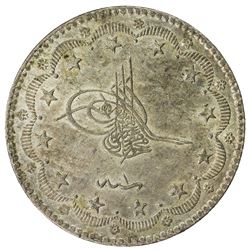 TURKEY: Murad V, 1876, AR 20 kurush, Kostantiniye, AH1293 year 1. AU