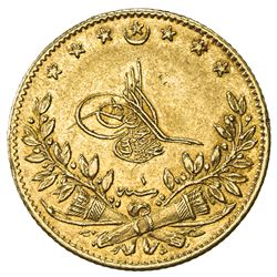 TURKEY: Murad V, 1876, AV 50 kurush, Kostantiniye, AH1293 year 1. AU