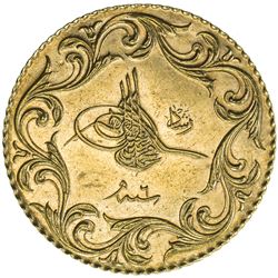 TURKEY: Mehmet V, 1909-1918, AV 100 kurush, Kostantiniye, AH1327 year 6. BU