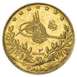 TURKEY: Mehmet V, 1909-1918, AV 50 kurush, Kosovo, AH1327 year 3. UNC