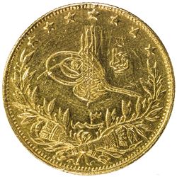 TURKEY: Mehmet V, 1909-1918, AV 100 kurush (7.13g), Kosovo, AH1327 year 3. VF