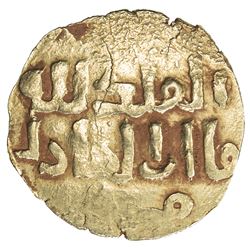 ILKHAN: Anonymous Qa'an al-'Adil, ca. 1270s, AV dinar (2.61g), Marw, ND. VF