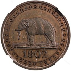 CEYLON: George III, 1760-1820, AE 1/192 rixdollar, 1802. NGC PF66