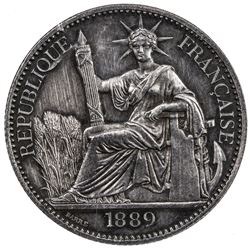 FRENCH INDOCHINA: AR 50 cents, 1889-A. ANACS PF58