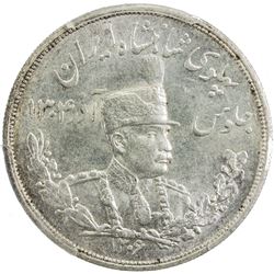 IRAN: Reza Shah, 1925-1941, AR 5000 dinar, SH1306-L. PCGS MS63