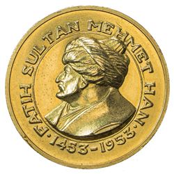 TURKEY: Republic, AV medal (16.00g), 1953. EF