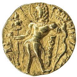 GUPTA: Chandragupta II, 383-412, AV dinar (stater) (8.01g). EF