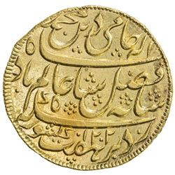 BENGAL PRESIDENCY: 1793-1818, AV mohur (12.36g), Murshidabad, AH1202 year 19 (frozen). UNC