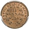 Image 2 : BRITISH INDIA: Victoria, Queen, 1837-1876, AE 1/12 anna, 1848. PCGS MS64