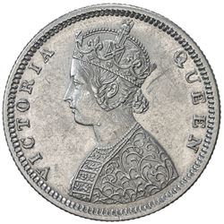 BRITISH INDIA: Victoria, Queen, 1837-1876, AR 1/2 rupee, 1875(b). EF