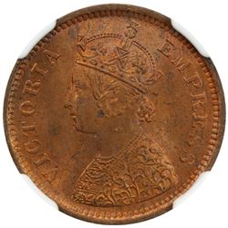 BRITISH INDIA: Victoria, Empress, 1876-1901, AE ½ pice, 1893(c), KM-484, NGC MS63 RB