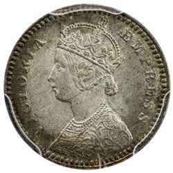 BRITISH INDIA: Victoria, empress, 1876-1901, AR 2 annas, 1892-C. PCGS MS64