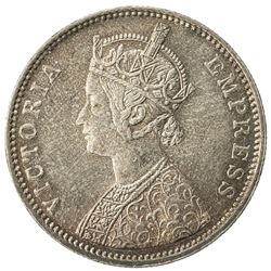 BRITISH INDIA: Victoria, Empress, 1876-1901, AR rupee, 1877(b). UNC