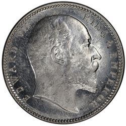 BRITISH INDIA: Edward VII, 1901-1910, AR rupee, 1903(B). PCGS MS61
