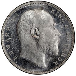 BRITISH INDIA: Edward VII, 1901-1910, AR rupee, 1904(B). PCGS MS63