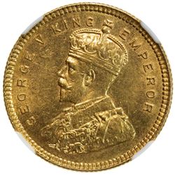 BRITISH INDIA: George V, 1910-1936, AV 15 rupees, 1918(b). NGC MS63