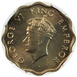 BRITISH INDIA: George VI, 1936-1947, 1 anna, 1939(b). NGC MS65