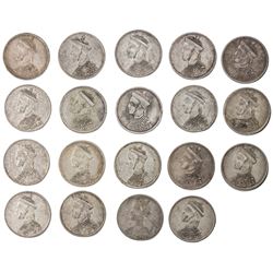 TIBET: LOT of 19 silver trade rupees, Chengdu mint, ND (1911-33), Y-3.2, L& M-359