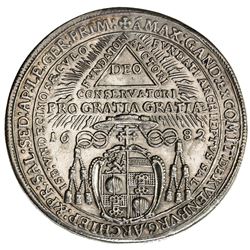 SALZBURG: Max Gandolph Graf Kuenburg, 1668-1687, AR 1/2 thaler, 1682. EF-AU