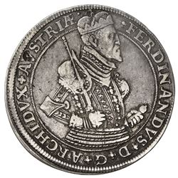 AUSTRIA: Ferdinand II, 1564-1595, AR thaler (28.42g), Hall, ND. VF