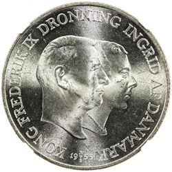 DENMARK: Frederick IX, 1947-1972, AR 2 kroner, 1953. NGC MS66