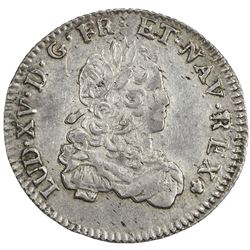 FRANCE: Louis XV, 1715-1774, AR 1/3 ecu (8.02g), 1722-V. VF-EF