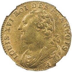 FRANCE: Louis XVI, 1774-1793, AE 12 deniers, Paris, 1792-A. NGC MS63
