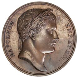 FRANCE: Napoleon I, Emperor, 1804-1814, AE medal, 1812. AU