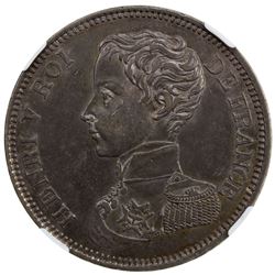 FRANCE: Henry V, Pretender, 1830-1883, AR 5 francs, 1831. NGC MS62