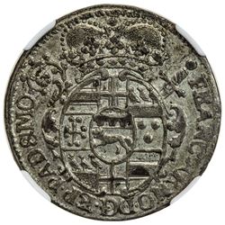 PADERBORN: Franz Arnold von Metternich, 1704-1718, AR 1/12 thaler, 1709. NGC MS61