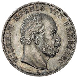 PRUSSIA: Wilhelm I, 1871-1888, AR thaler, 1871. AU-UNC