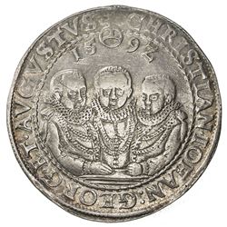 SAXE-ALBERTINE LINE: Christian, Johann Georg, & August, 1591-1611, AR thaler (28.88g), Dresden, 159Z