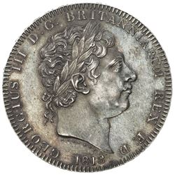 GREAT BRITAIN: George III, 1760-1820, AR crown, 1818. AU