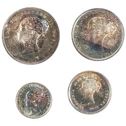 GREAT BRITAIN: Victoria, 1837-1901, 4-coin set, 1884. UNC