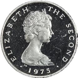 ISLE OF MAN: Elizabeth II, 1952-, platinum penny, 1975. PF
