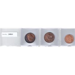 JERSEY: LOT of 3 copper coins