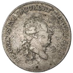 COURLAND: Peter Biron, 1769-1795, AR thaler, 1780. VF