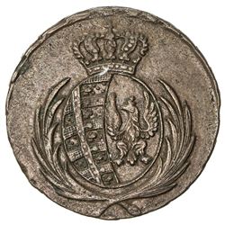 POLAND: Friedrich August I, of Saxony, 1807-1814, AE 3 grosze (8.99g), 1812. EF-AU