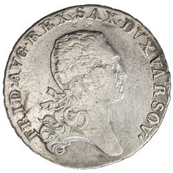 POLAND: Friedrich August I, of Saxony, 1807-1814, AR 1/3 thaler, Warsaw, 1814. F-VF