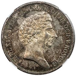 SWEDEN: Karl XV, 1859-1872, AR riksdaler, 1835. NGC MS63