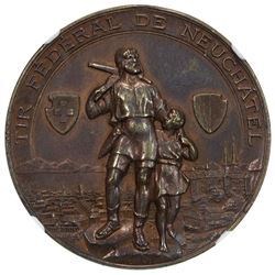NEUCHATEL: AE medal, 1898. NGC MS62